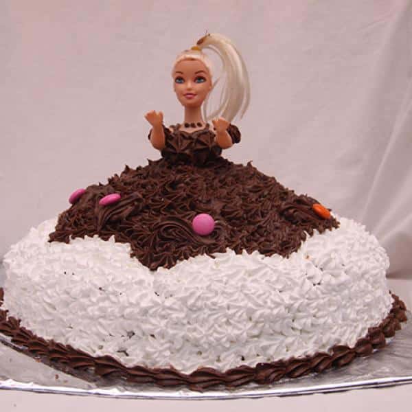 2 Kg Barbie Doll Chocolate Truffle Cake - Dpsainiflorist