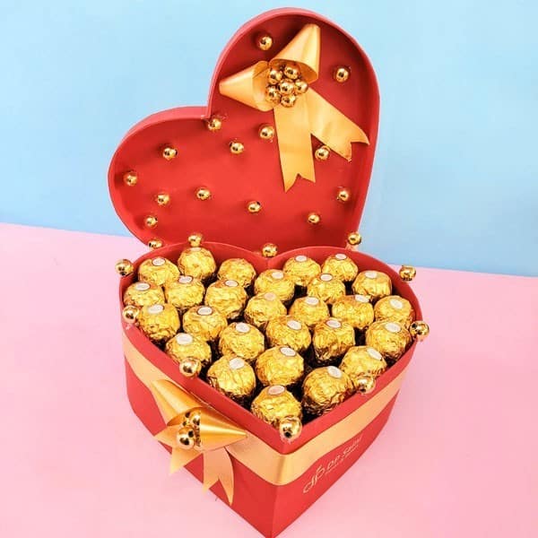 Ferrero Rocher in Heart Shape Box