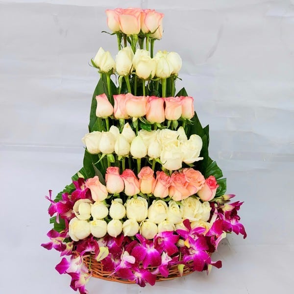Orchid and Roses Basket