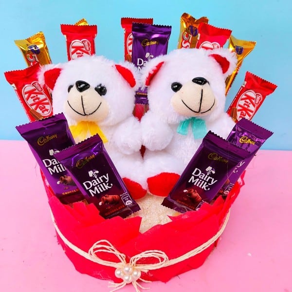 Mix-Chocolate hamper with Teddy