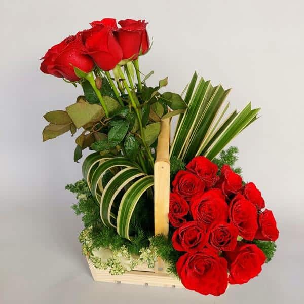 Basket of Red Roses