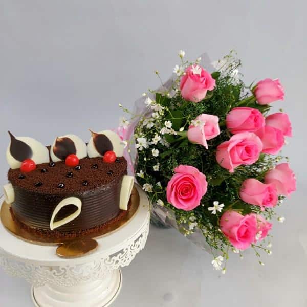 Cake & Flower Combo