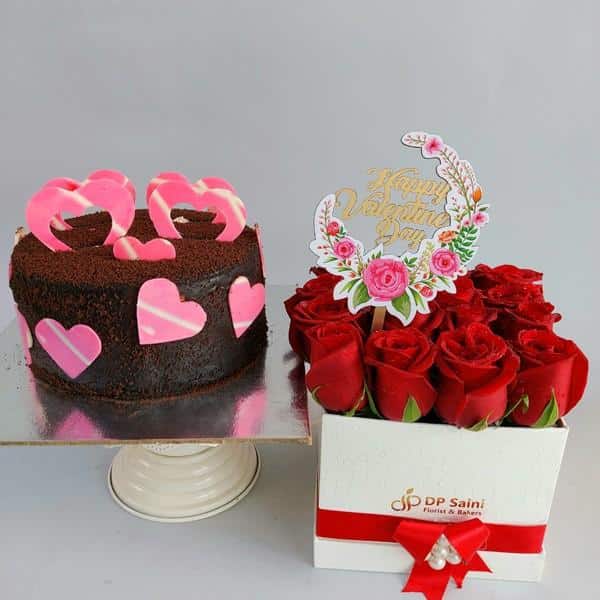 Designer Cake & Rose Box