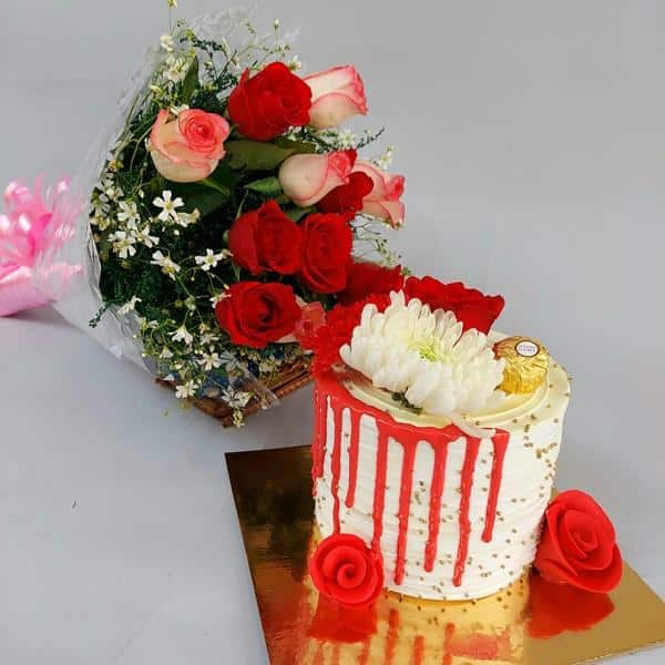 Flower & Cake Combo