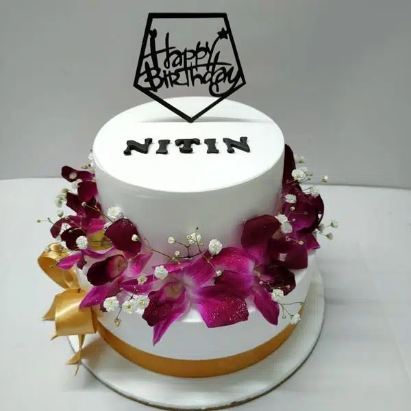 2 Layer Designer Orchid Cake