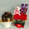 Rose Box with Chocolate, Teddy & Cake