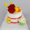 Designer Butterscoth Cake with Rose & Cupcake