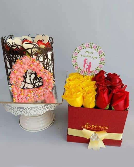 Combo of Rose Box & Cake