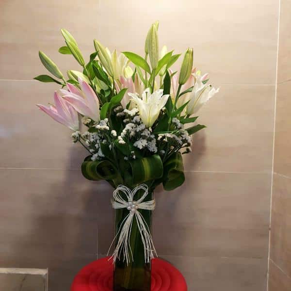 Lillies in Glass Vase