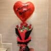 Bunch of Rose with Heart Shape Foil Balloon
