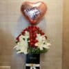Box of Roses & Lillies with Foil Balloon ( Happy Father's Day)