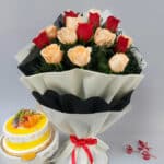 Bunch of Mix Rose & Fruit Cake