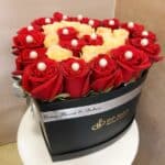 Heart shape box of mix rose