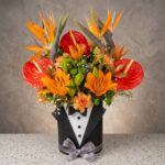 Tuxedo box of Mix Exotic Flowers