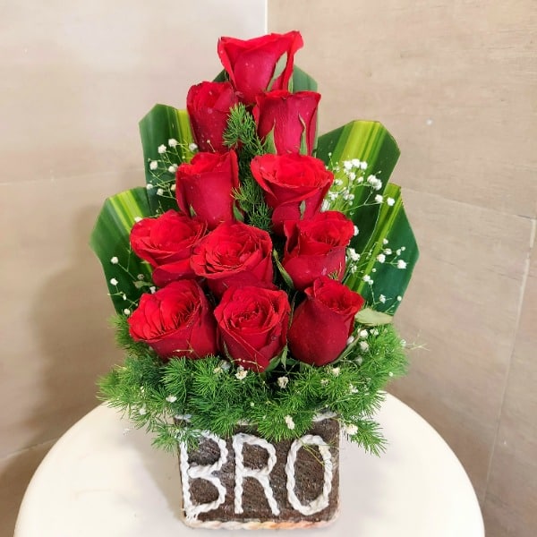 Red Rose in BRO Vase