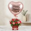 Mix Carnation Box with Foil Balloon