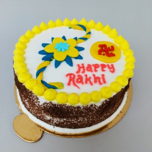 Choco-Vanilla Rakhi Cake