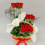 Red Roses Jute Basket