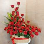 Red Rose Basket