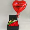 : Box of Roses & Ferrero Rocher with Karwachauth Balloon