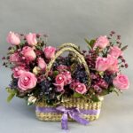 Pink Rose Jute Basket