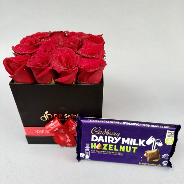 Red Rose Box with Chocolate