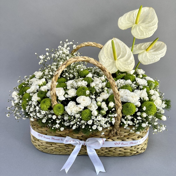 Jute Basket of Exotic Mix Flowers