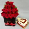 Combo of Rose Box with Cake