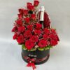 Red Rose in Box with JW Champange