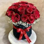 35 Red Roses in Jute Basket