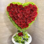 Heart Shape Arrangement of Roses & Daisy