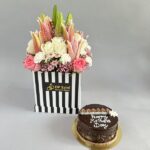 Combo of Mix Flower Box with Cake