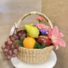 Fresh Fruit Basket with Flowers