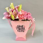 Best Mom Ever Trophy with Mix Flowers