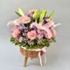 Jute Basket of Exotic Mix Flowers