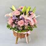 Jute Basket of Exotic Mix Flowers