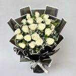 20 White Rose Bunch