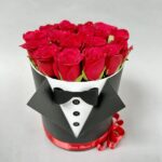 Red Rose in Tuxedo Box