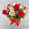 Mix Roses in Jute Basket