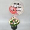 Mix Roses in Box with Air Balloon