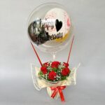 Air Balloon with Red Roses