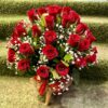 50 Red Roses in Jute Basket