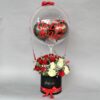 Red & White Rose Box with Air Balloon