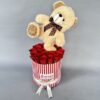 Red Roses with Teddy in Box