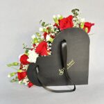 Black Heart Bag Full of Mix Flower