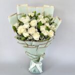 20 White Rose Bunch