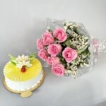 Combo of Pineapple Cake & Rose Bunch