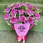 Purple Shaded Carnation in Best Mom Trophy