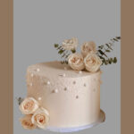 Designer Butterscoth Cake with Fresh Flowers