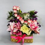 Mix Flower Jute Basket